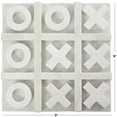 thumbnail image 3 of DecMode 9" x 1" White Marble Tic Tac Toe Game Set, 1-Piece, 3 of 7