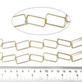 thumbnail image 2 of Ion Plating(IP) 304 Stainless Steel Rectangle Link Chains Soldered with Spool Real 18K golden Plated 25x13x1mm 10m/roll, 2 of 3