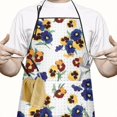 thumbnail image 2 of Pioneer Flower Floral Print Pattern Apron-Garden Aprons for Women with Pockets-Cotton Linen Waterproof Kitchen Cooking Gardening Aprons Adjustable for Kitchen,Cooking,BBQ and Salon 33x27 Inch, 2 of 7