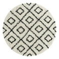 thumbnail image 3 of Unique Loom Trellis Shag Collection Area Rug - Ruth (5' 3" Round White and Black/Ivory), 3 of 11