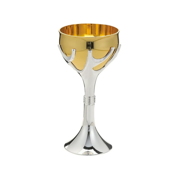 Rite Lite 6.5" Two Tone Tree of Life Judaic Kiddush Cup - Gold/Silver