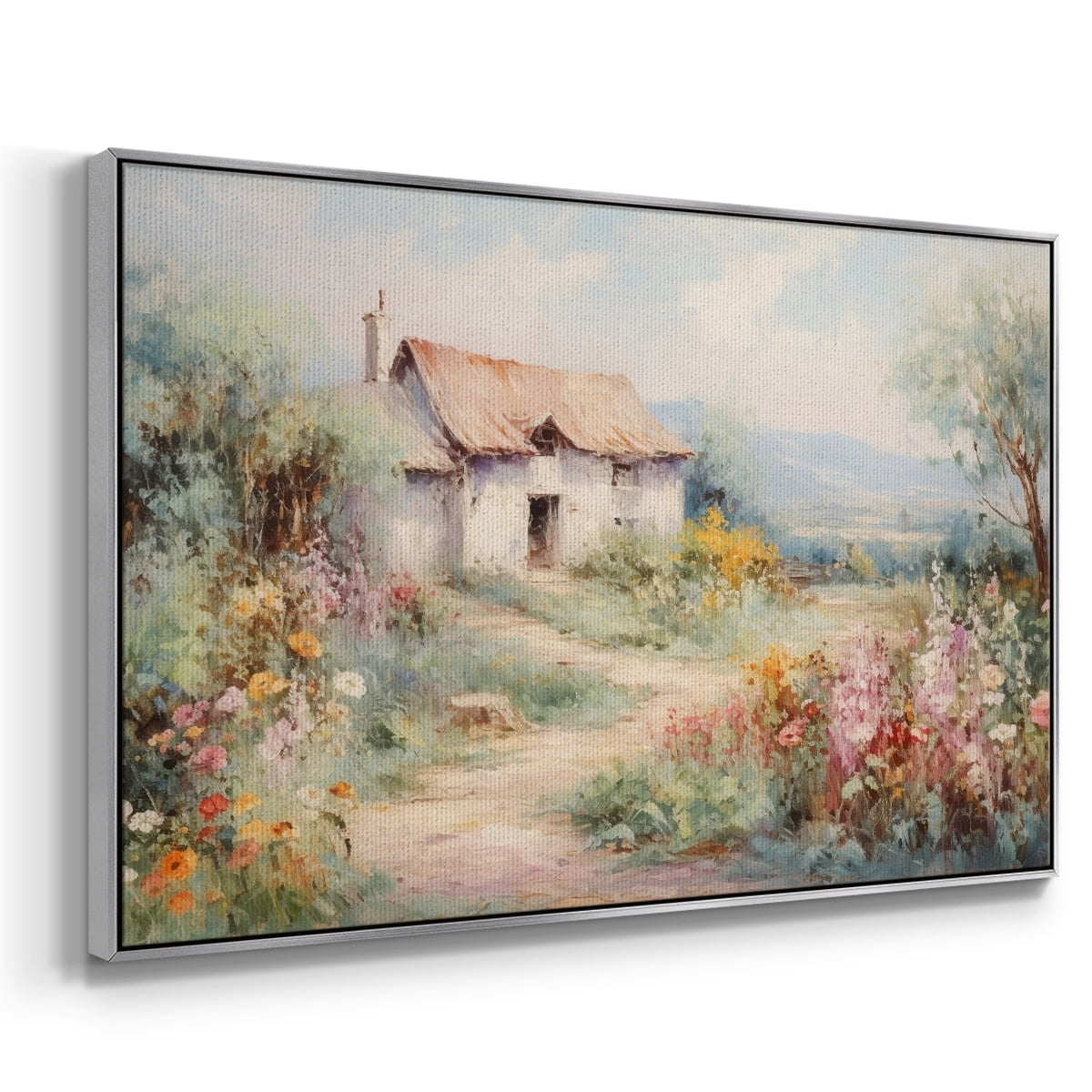 Vintage Landscape-CCLVIII By Wexford Home Framed in Silver Wood Gallery Wrapped Canvas 27 in. x 41 in.