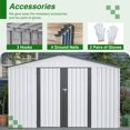 thumbnail image 3 of 10X8 ft Outdoor Multi-functional Storage Shed, All Weather Tool Shed with  Lockable Doors for Garden, Backyard, Patio, Lawn, Storage Room Utility Room Pet Room Equipment Room Multi-color White, 3 of 9