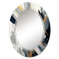 thumbnail image 2 of Designart "Depth Corner in Black and Gold II" Abstract Shapes Round Wall Mirror - Modern Oval Printed Decorative Oversized Mirror - Multiple Color Options, 2 of 4