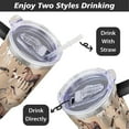 thumbnail image 3 of 40oz Insulated Stainless Steel Tumbler with Handle, Straw & Lid - Water Bottle for Travel - Horse Lovers Gift for Women, 3 of 6