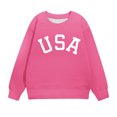 thumbnail image 4 of Tao Tao Toddler Kids Boys Girls Loose Graphic Letter Print Sweatshirts Crewneck Fleece Pullover Tops Fall Winter Fashion Clothes Pink 11 Years, 4 of 7