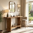 thumbnail image 2 of Fnova 59" Farmhouse Console Table, 2-Tier Narrow Entryway Table with T-Shaped Legs, Long Sofa Table for Living Room, Hallway, Foyer, 2 of 17