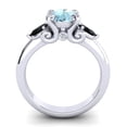 thumbnail image 4 of 2.50 T.C.W Round Shape Aquamarine & Black Onyx Gemstone New Design Wedding Ring for her Solid 14K White Gold Size 5.5 by Diamond-Capitals, 4 of 8