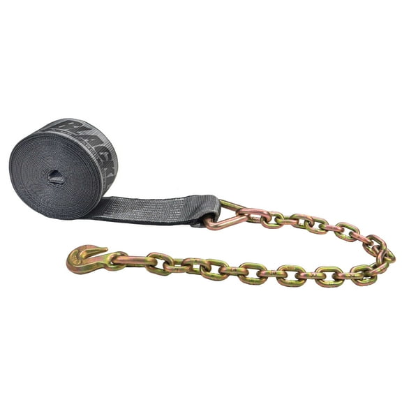 BlackLine 4" x 37' Winch Strap with 30" Chain Extension