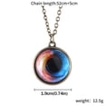 thumbnail image 3 of Collar para mujer, joyería para mujer, collar con colgante del sistema solar, collar de clavícula con cúpula de cristal de doble cara de galaxia., 3 of 4