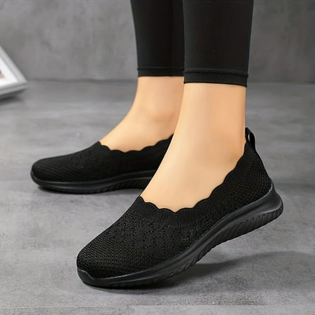 

Women s Breathable Flying Woven Flat Shoes Casual Slip On Outdoor Shoes Lightweight Mesh Low Top Shoes