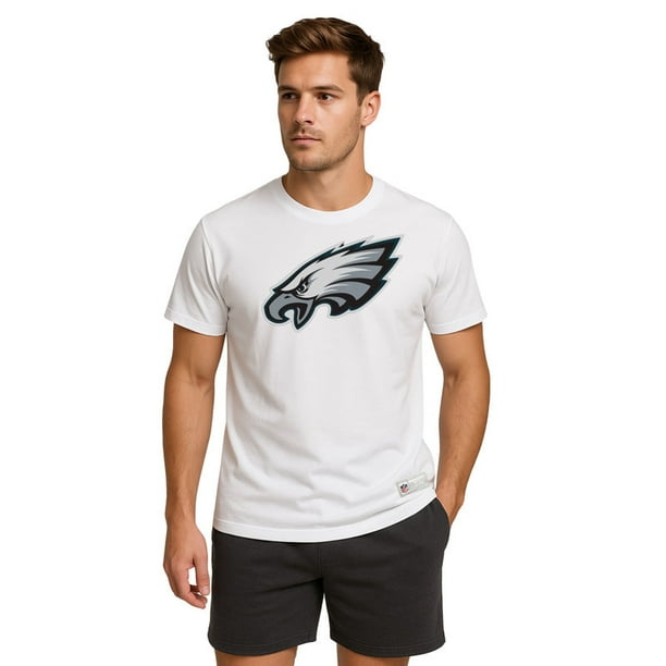 NFL Playera Aficionado Básica Philadelphia Eagles Blanco para Hombre, Talla Mediana