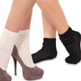 thumbnail image 2 of TeeHee Women's Fashion Cotton Ankle Socks, 2 Pair combo (Needle Out), 2 of 6