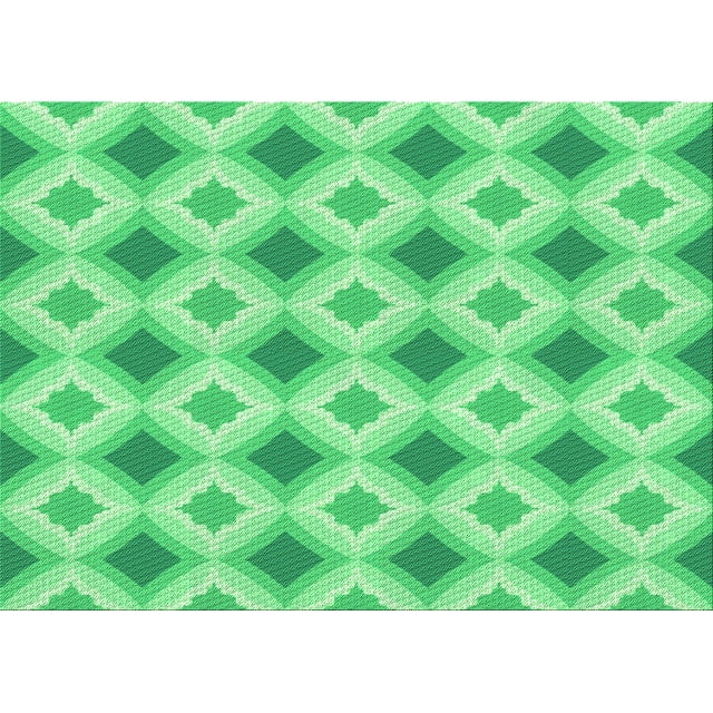 Ahgly Tapis Rectangulaire Lavable en Machine Intérieur Transitionnel Vert Menthe, 4 Pieds x 6 Pieds