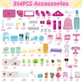 thumbnail image 2 of Flooyes 314PCS Light-Up Castle Dollhouse, 14Rooms Pretend Dream Castle with Doll and Furniture, Birthday Gifts Toys for Kids Girls 3 4 5 6 7 8, 2 of 7