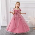 thumbnail image 5 of HuaAngel Kids Prom Ball Gown Girl Lace Tulle Flower Princess Party Maxi Dress, 5 of 7