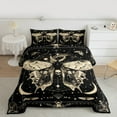 thumbnail image 2 of Feelyou Bohemian Moth Queen Comforter Set, Mystic Moon Galaxy Bedding Sets, Gothic Skeleton Reversible Bedding Comforter Set, Super Cozy Room Decor,3 Pieces, 2 of 8