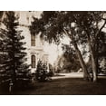 thumbnail image 2 of Watkins, Carleton 24x20 Black Ornate Wood Framed with Double Matting Museum Art Print Titled - Thurlow Lodge, Menlo Park, California - Lawn and House, 1874, 2 of 4