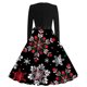 thumbnail image 1 of Puntoco Vestido vintage de manga larga con estampado navideño y cuello redondo para mujer Puntoco Puntoco-2856, 1 of 3