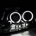 thumbnail image 3 of Dual LED Halo Projector Headlight In Chrome Housing Clear Lens Made For And Compatible With 2004 - 2008 Ford F-150 F150 06-08 Lincoln Mark LT 04 05 06 07 08, 3 of 7