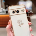 thumbnail image 6 of Compatible with Google Pixel 8 Case Cute Rose Flower Phone Case for Women Girls Luxury Plating Full Camera Lens Cover Protection Shockproof Pixel 8 Case 6.2" Soft Bumper Funda (White), 6 of 12