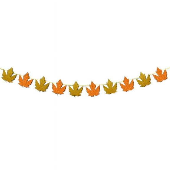 Fall Leaf Garland - Leaves Banner, Fall Decorations for Mantle, Thanksgiving Decorations (Light Grey)
