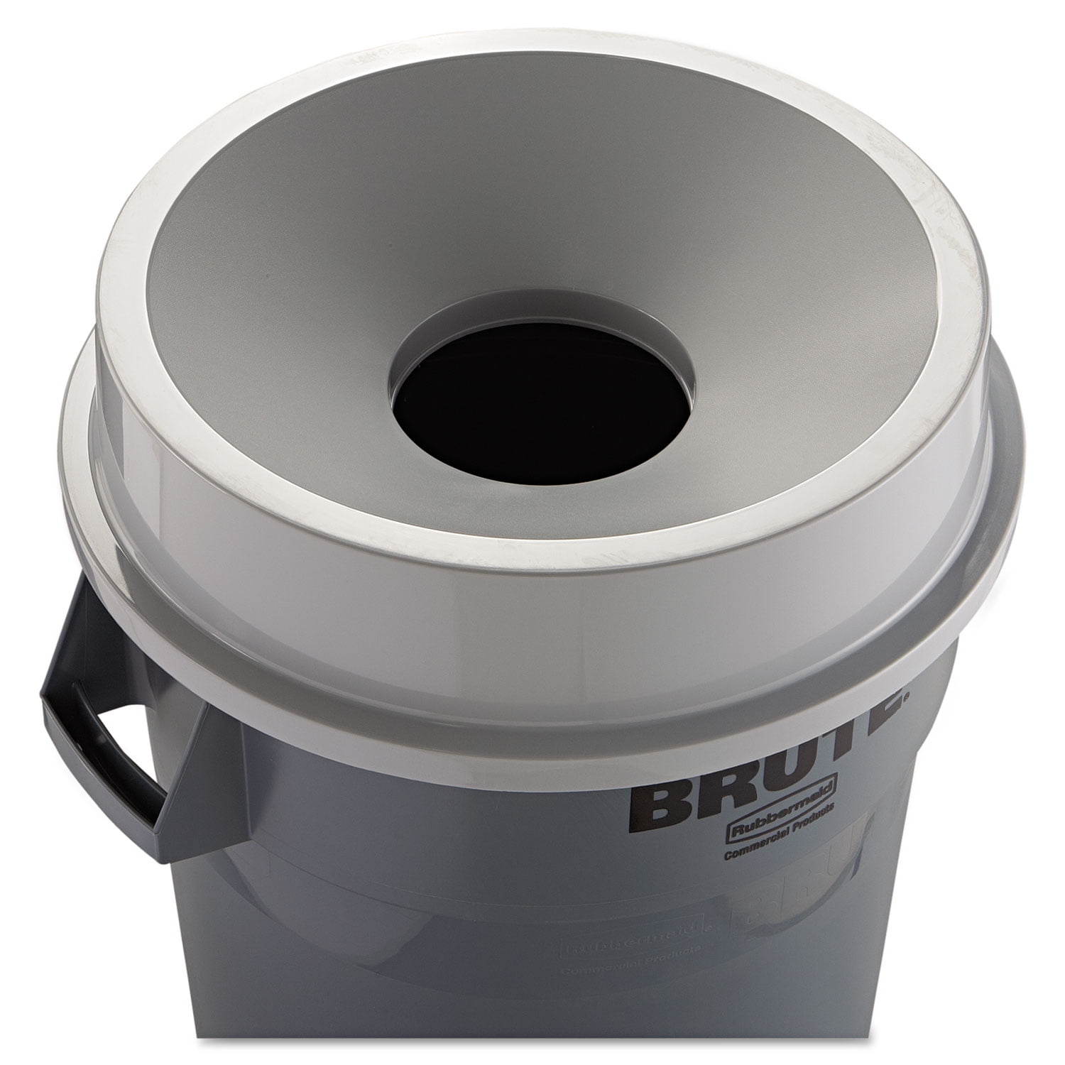 Rubbermaid Untouchable Square Waste Receptacle, Plastic, 23 Gal, Black