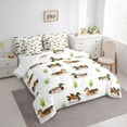 thumbnail image 3 of jejeloiu Country Farm Mallard 7-Piece Bedding Comforter Set,White Brown Green King Bedding Sets For Boys Teens Reversible, 3 of 8