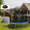 thumbnail image 3 of Aukfa 16FT Trampoline with Basketball Hoop for Kids Adults, Outdoor Pumpkin Trampoline with Enclosure for Backyard - Blue, 3 of 8