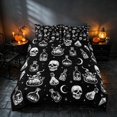 thumbnail image 2 of Homewish Halloween Witch Skull Bedding, Celestial Crystal Duvet Cover Full, Black White, Black Reversible 3-Piece, 1 Duvet Cover and 2 Pillowcases, 2 of 7
