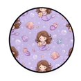thumbnail image 2 of 36.2 Inch Round Floor Mat Purple Adorable Mermaid Carpet Decor Rug for Living Room Bedroom, 2 of 6