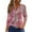 Hot Pink, variant on WTOBBY Women's Floral Print V-Neck 3/4 Sleeve Loose Fit Versatile Blouse Top for Casual Spring Fall Fashion and Everyday Comfortable Outfits,Blue L