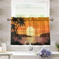 thumbnail image 6 of FREEAMG 36 Inch Length Kitchen Curtains Sunset Tree 2 Panels Half Window Sheer Curtains Rod Pocket Farmhouse Short Drapes for Bathroom Cafe Basement, 6 of 7