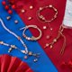 thumbnail image 4 of 36 cuentas chinas doradas de 9 estilos, espaciadoras de agujero grande de 7 a 10 mm, de metal esmaltado, europeas, para manualidades, joyería, pulseras y collares., 4 of 5