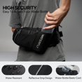 thumbnail image 3 of WATERFLY Unisex with Bottle Holder Running Walking Hiking Nylon Fanny Pack Waist Bag,Black, 3 of 7