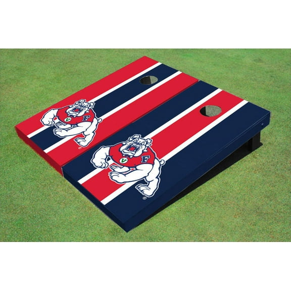 Fresno State Bulldog Alternating Long Stripe Cornhole Boards