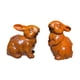 thumbnail image 2 of 2 figuras de conejo talladas en madera, adorno decorativo hecho a mano, adorable figura de animal de dibujos animados para decoración del hogar, ideal marrón claro, 2 of 7
