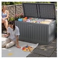 thumbnail image 6 of SONGMY 250 Gallon Outdoor Resin Deck Box with Divider, Waterproof Storage Box with Lockable Lid&Side Handles for Garden Tools, Pools Supplies (Gray), 6 of 7