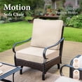 thumbnail image 5 of SUMMIT LIVING 4-Piece Outdoor Patio Furniture Set with Rocking Chairs, Metal Outdoor Patio Conversation Set with Wood-Grain Coffee Table for 5 People, Beige, 5 of 12