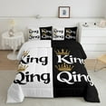 thumbnail image 2 of Erosebridal Anniversary Crown Bedding King Comforter Set, Black White Comforter Sets King Size, Couple Lover Reversible Down Comforter, Lightweight Bedroom Decor, 3-Piece, 2 of 8
