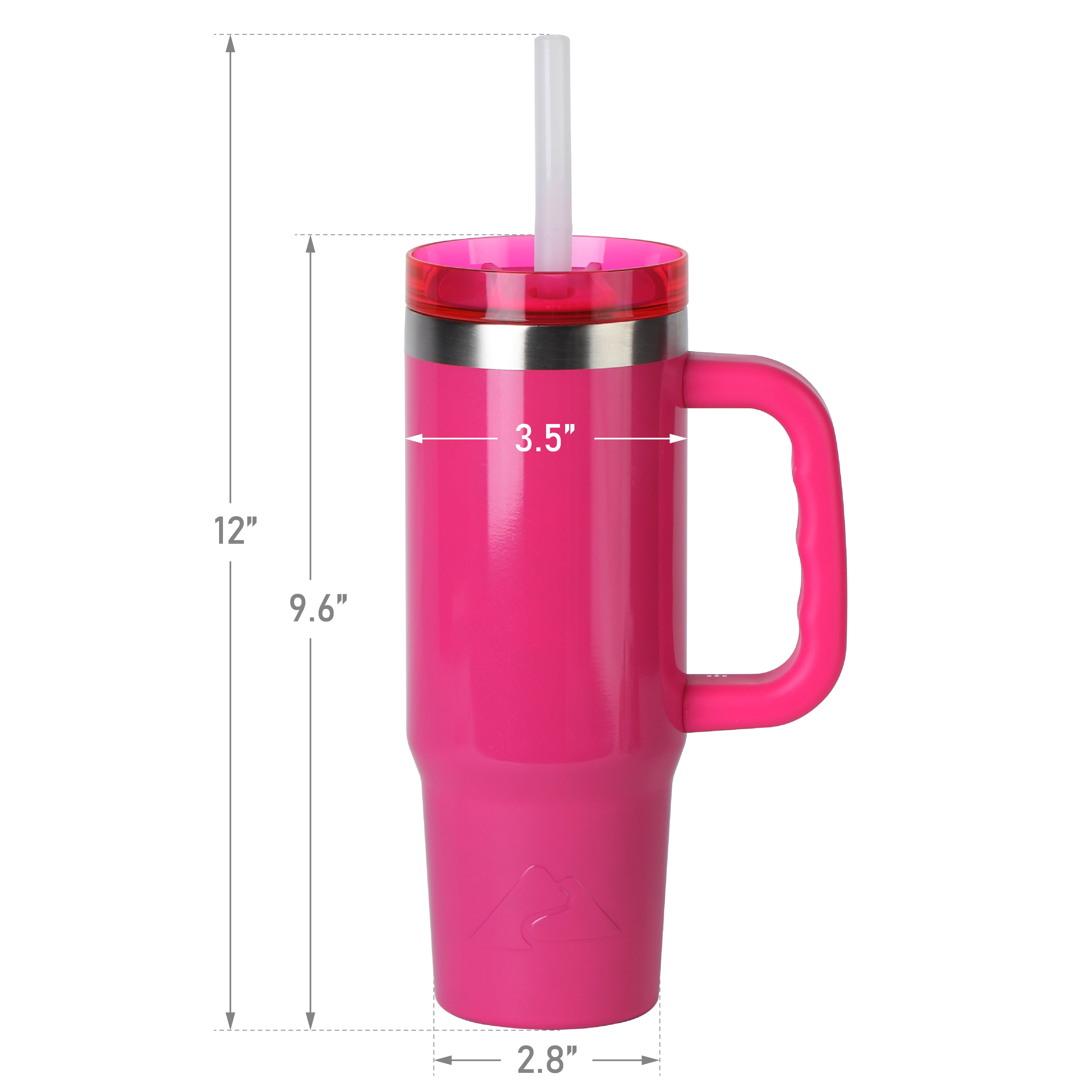 Ozark Trail 30oz Insulated Stainless Steel Tumbler with Handle,SHIMMER FUSCHIA BURST