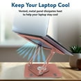 thumbnail image 6 of Swivel Laptop Stand for Desk – Adjustable Laptop Riser with 360° Rotation, Height & Tilt, Vented Metal Cooling Panel, Portable Folding Stand (RoseGold), 6 of 9