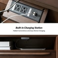 thumbnail image 6 of 26" Tall 2-drawer End Table with Charging Station Table for Living Room Walnut, 6 of 7