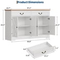 thumbnail image 2 of DSstyles Sideboard Buffet Cabinet with 2 Drawers, Meuble Buffet Cuisine with Adjustbale Shelf&Anti-Tip Device, X-Pattern Doors Design, Farmhouse Sideboarde Buffet Table for Kitchen, White, 2 of 9