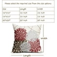 thumbnail image 4 of Red Gray Brown Pillow Covers 18x18 Inch Dahlia Flower Print Throw Pillow Covers Outdoor Decor Linen Cushion Case for Home Living Room Sofa Couch Bed, Set of 2, 4 of 6