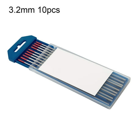

Feiruifan Longevity Easy to Use No Radiation 10Pcs 1.6-3.2mm Tungsten Electrodes Wear-resistant Stable Welding Safe to Use Red Thoriated TIG Welding Tungsten Electrodes for Stainless Steel