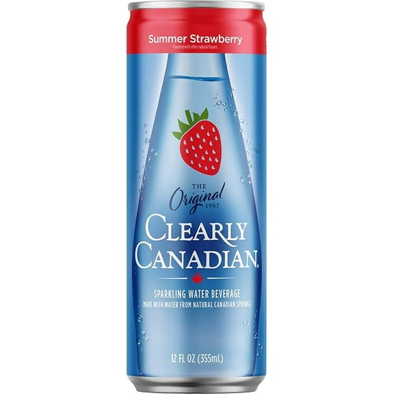 Clearly Canadian Summer Strawberry Sparkling Water 24 Pack of Cans