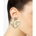 thumbnail image 2 of Thalia Sodi Gold-Tone Pave Hammered Heart Drop Earrings, 2 of 2