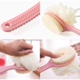 thumbnail image 1 of Paquete de 2 cepillos para el cuerpo de la ducha con cerdas y lufa, esponja de malla de baño para fregar la espalda con mango largo curvo para exfoliar la piel, cerdas de masaje Su, 1 of 4