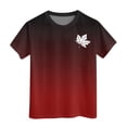 thumbnail image 4 of GDREDA Canada T-Shirts Imprimé Drapeau Filles Manches Courtes T-Shirt Col Rond Été Coupe Décontractée T-Shirts Basiques, 4 of 4